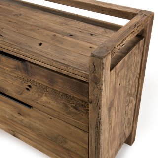 Commode 2 tiroirs SANDY Scandinave  en bois Pin recyclé